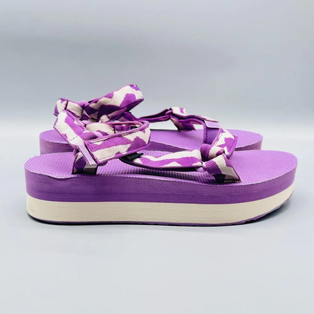 Teva Sandals Womens 11 Purple Platform Universal Adjustable Strap Dusty Hiking